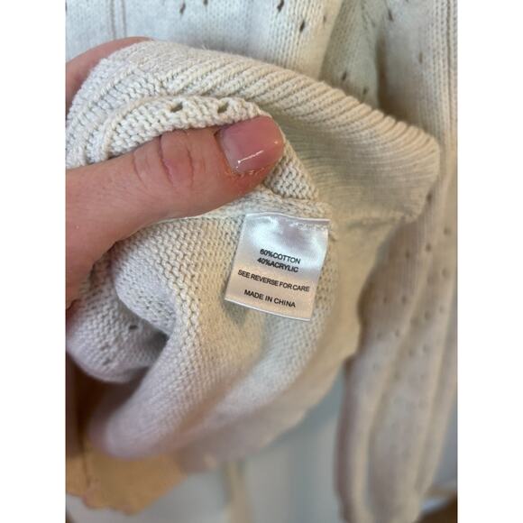 Witty Fox Women's Embroidery Flower Trim Cardigan Sweater size M 6-10 - Picture 4 of 5